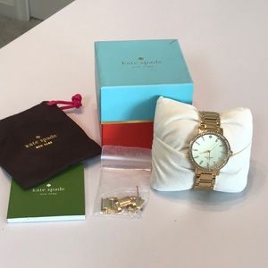 Host Pick *** KATE SPADE ladies quartz stainless steel watch w diamond bezel box